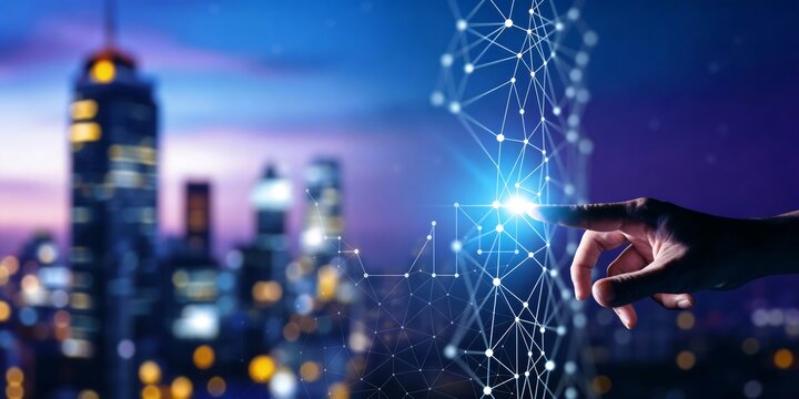 Digital transformation conceptual for next generation of smartcity conceptual. AI Generation