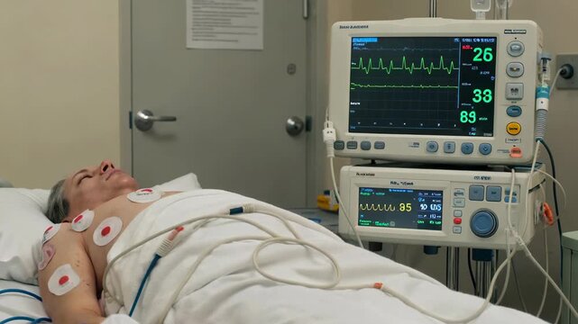 Hospital patients receive ECG monitoring, ward monitoring and vital signs