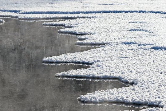 The edge of the ice in river
