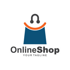 Fototapeta premium simple modern and iconic logo/icon for Happy Shopping