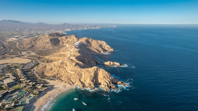 Aerial View of Santa Mar&iacute;a Beach in Los Cabos Tourist Corridor, Baja California Sur, Mexico