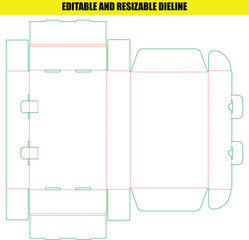 Customizable Die Line Template for Product Packaging (Vector)