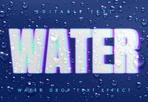 Water Drop Text Effect Mockup