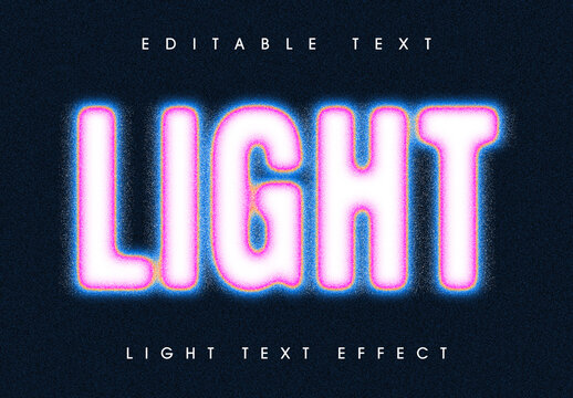 Light Neon Text Effect Mockup