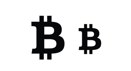 Obraz premium Black and white illustration of three bitcoin symbols displayed prominently