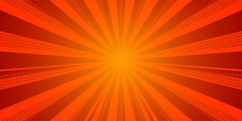 Dynamic anime explosion background with radial comic speed lines and halftone dots - bright burst effect radiating from center for manga panels, action scenes, superhero graphics or retro pop art.