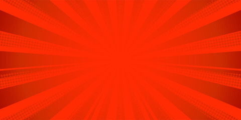 Dynamic anime explosion background with radial comic speed lines and halftone dots - bright burst effect radiating from center for manga panels, action scenes, superhero graphics or retro pop art. © Dul