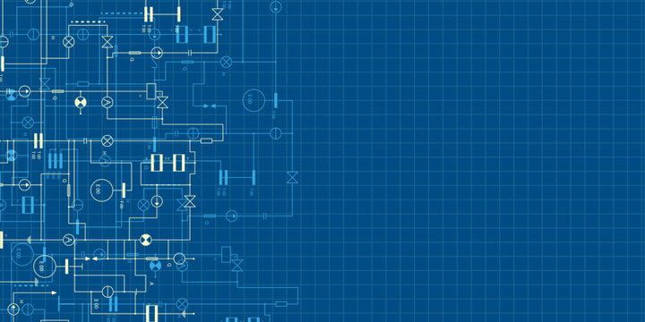 Technology background. Electrical diagram. Technical drawing. Engineering industry. Vector illustration.
