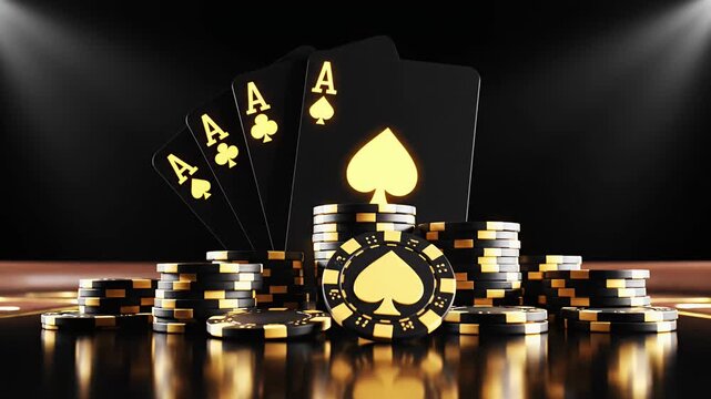 Casino Aces - A Stunning Visual of Poker Cards and Chips.