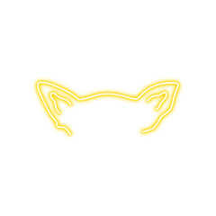 Fototapeta premium Glowing neon dog ears. Cute outline puppy ears. Cute pet design elements. Vector illustration