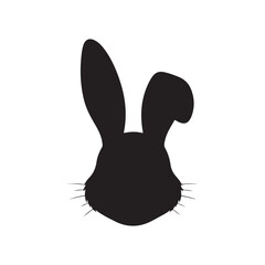 Bunny head silhouette vector illustration