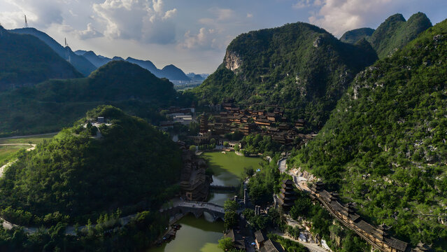 Ancient Village in Guizhou Karst Mountains, China