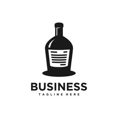 Classic Glass Bottle Silhouette Beverage Logo