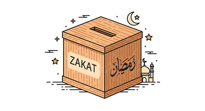 A wooden box with a label on the front and a string tied around it. isolated on transparent background, isolated on white background, Vector, illustration