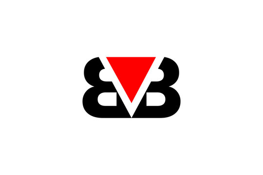 BVB Logo Design, Red Triangle and Black Symmetrical Symbol, Modern Abstract Branding Vector