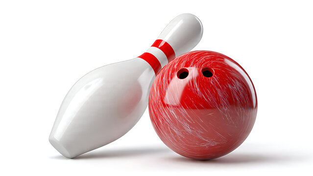 Bowling Pin And Ball White Background