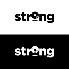 Obraz premium Modern Strong Wordmark with Vinyl Record Icon