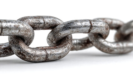Obraz premium Chain Metal Links White Background