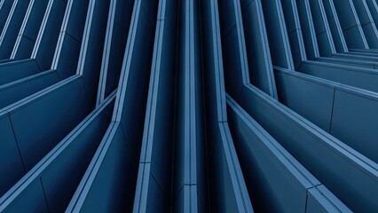 Obraz premium A modern architectural design featuring blue lines and geometric patterns