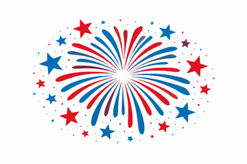 Obraz premium Bright Star Fireworks Display