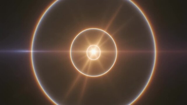 Bright Solar Eclipse Corona Sunlight Shining Through Atmosphere