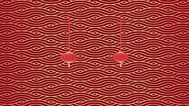 Background Motion Art Red Chinese for Chinese New Year, Background red Texture icon lantern, 4k Video