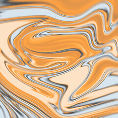 Abstract fluid marble texture in warm orange and neutral tones.