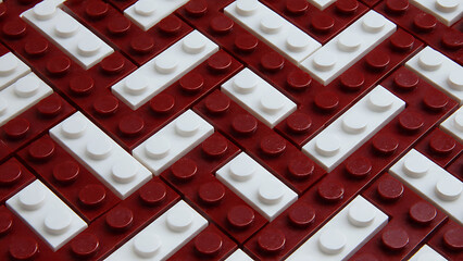 Fototapeta premium Lego Style Brick Red White Background
