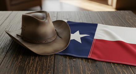 Cowboy hands holding golden wheat ears in sunlit field, National Agriculture Day banner background with copy space for text  