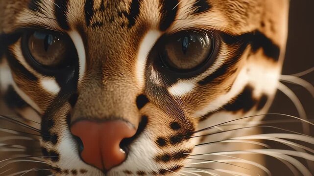 Detailed Portrait of a Wild Ocelot