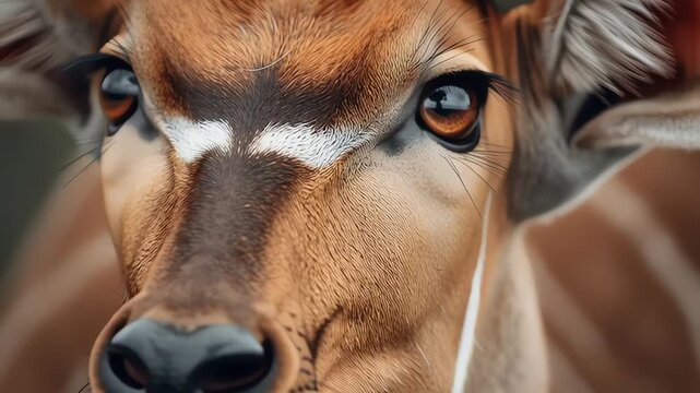 Close-up of a Nyala antelope face