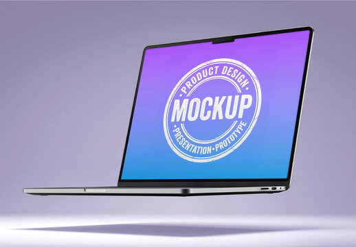 Floating Laptop Mockup