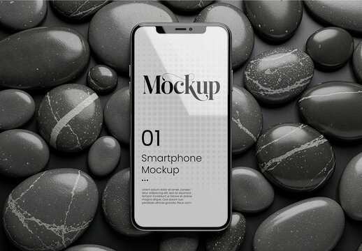 Phone Mockup Stone Background