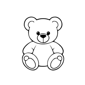 Valentines &ndash; Gifts & Romance (BW Outline) &ndash; teddy bear outline