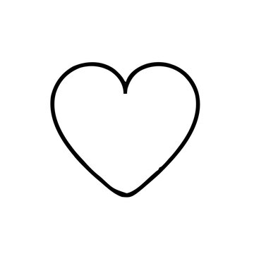 Valentines &ndash; Love Letters & Stationery (BW Outline) &ndash; postage stamp heart outline