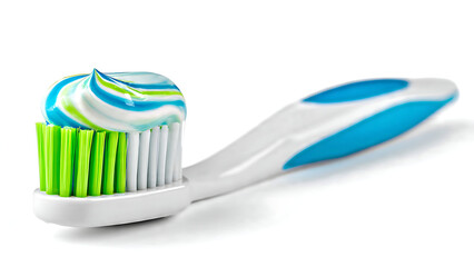 Toothbrush With Toothpaste White Background