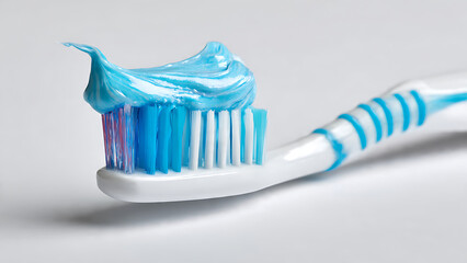 Toothbrush With Toothpaste White Background