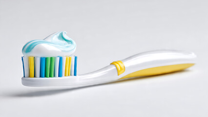 Toothbrush With Toothpaste White Background