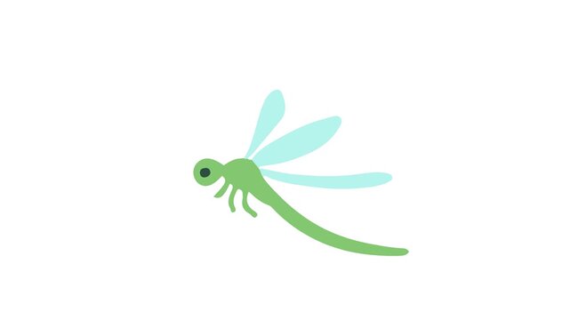 Dragonfly Side View Cartoon Style