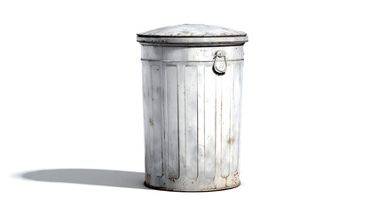 Trash Can Metal White Background