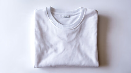 Shirt Blank White Folded White Background