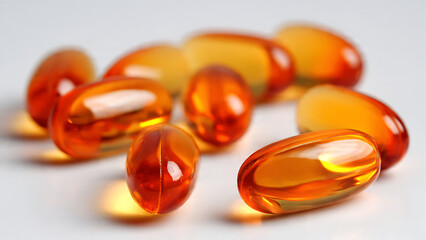 Vitamin Capsules White Background