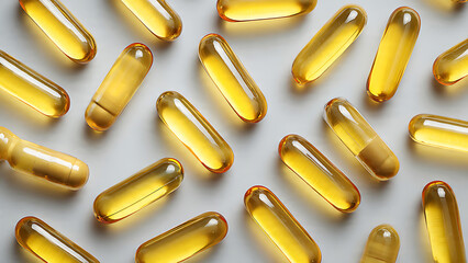 Vitamin Capsules White Background