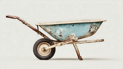 Wheelbarrow White Background