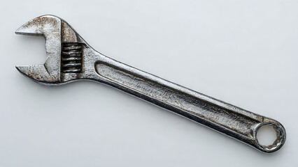 Wrench Silver White Background