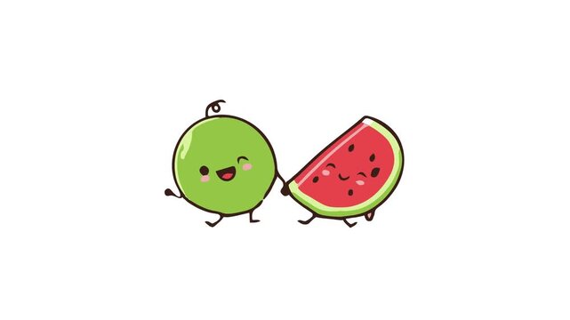 Happy Grapes and Watermelon Characters