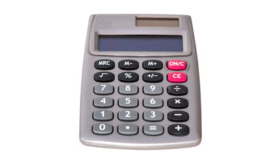 Ein Taschenrechner f&uuml;r Berechnungen und Kalkulationen isoliert als Freisteller &uuml;ber transparentem Hintergrund