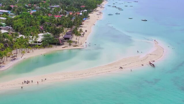 Drone view of tropical lagoon
