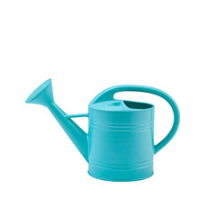 Obraz premium Blue Plastic Watering Can With Two Handles Placed on a Flat Surface