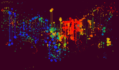 Vibrant Rainbow Vector: Abstract Dots And Lines Representing Data, Connection, And Dynamic Energy